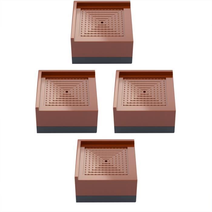 Rehausseur de pied de lit Meubles universels de base de tapis rehausseur carré Réfrigérateur 4 pcs - Beguinstore 1930
