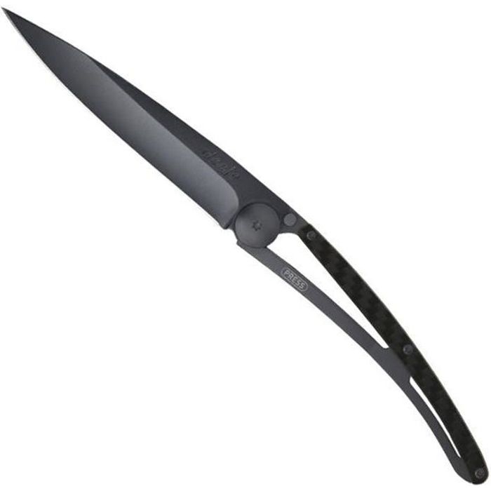 DEEJO NATURE COUTEAU PLIANT 37 G / MANCHE BOIS DE ROSE OU FIBRE DE CARBONE 20.5 - Black / fibre de carbone