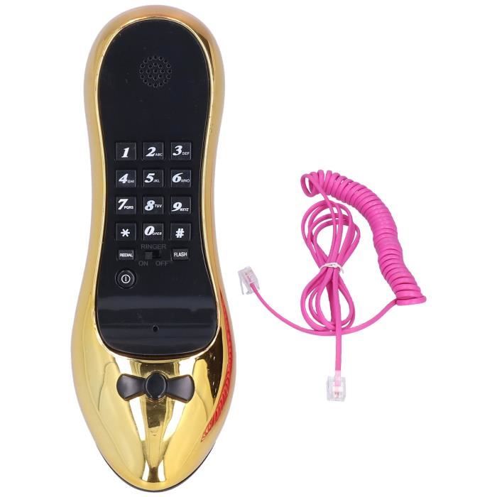 Garosa Téléphone fixe Téléphone filaire à talons hauts, nouveauté filaire, décoration de meubles de téléphones de bureau à