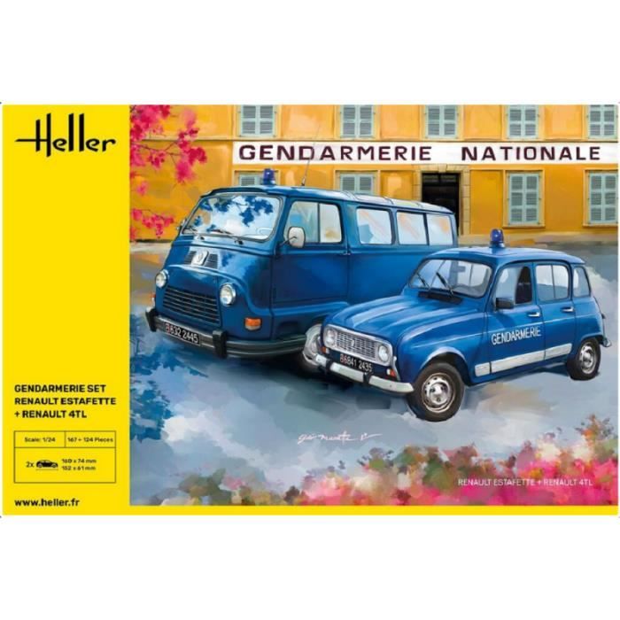 HELLER - Heller - Gendarmerie Set Renault Estafette + Renault 4tl