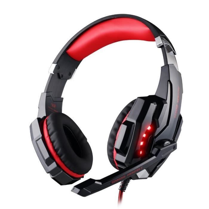 KOTION EACH G9000 PC Gamer Casque pour PS4 Stéréo Headset avec Micro et LED Lumière Jeux Vidéo Gaming