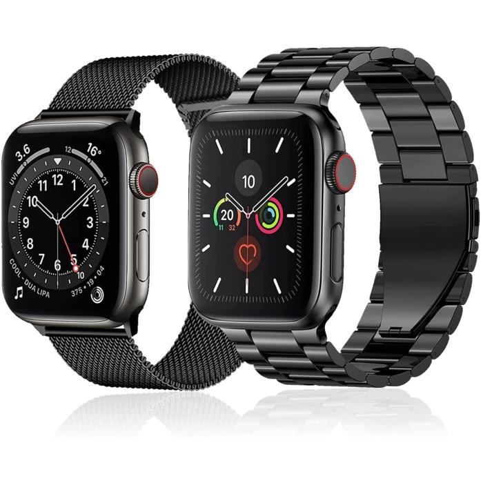 Bracelet Compatible Apple Watch 44mm 42mm 45mm,Bracelet Replacement en Acier Inoxydable avec Ajustement Boucle pour Séries 7 6 5 4 3