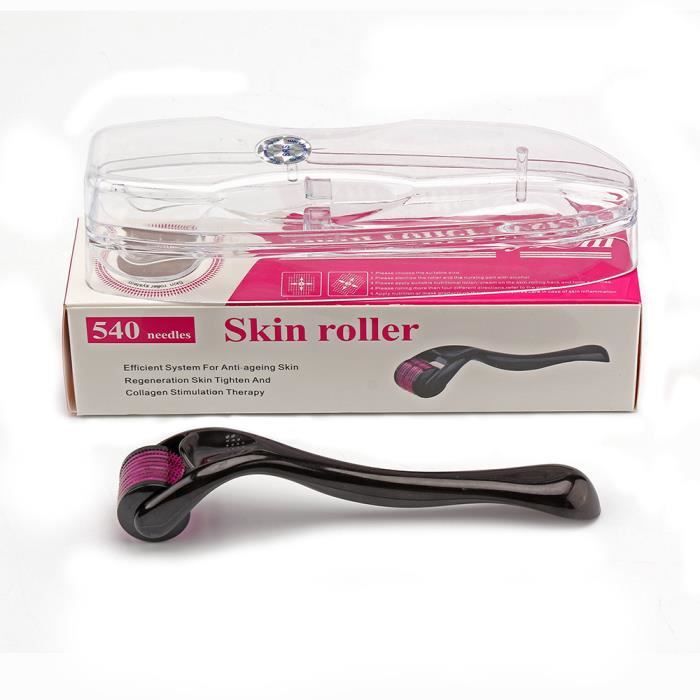 Micro Aiguilles Derma Rouleau Microneedle Soins de La Peau Soins du Visage Beauté Outils de Massage Titane 540 0.25mm