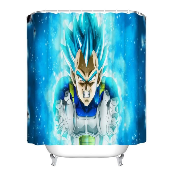 Rideau de douche Dragon Ball Z anneaux inclus 3D effect imperméable 180 x 200 cm
