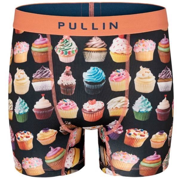 PULL IN Boxer Long Homme Microfibre CUPCAKE Noir Orange 20 Ans