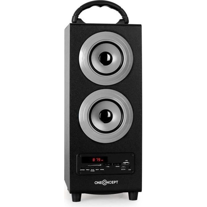 auna Beachboy - Enceinte portable 2.1 bluetooth USB SD lecture MP3 (baterrie rechargeable, tuner radio FM, bassreflex)