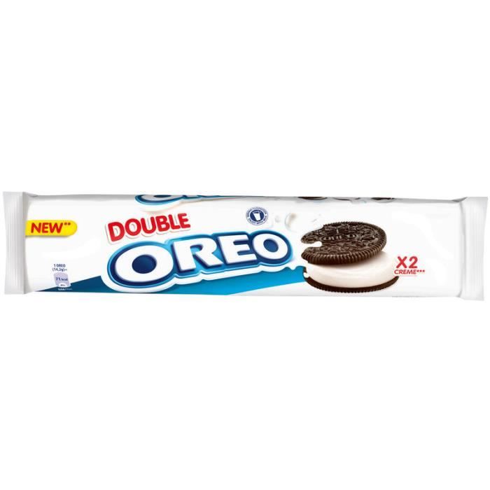 OREO Biscuits cacaotés fourrés goût vanille - 157 g