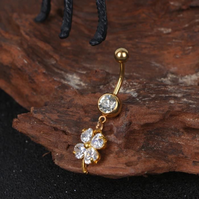 Broche de nombril Boucle de en acier inoxydable de en diamant (Style 1) anneau de piercing bijou piercing