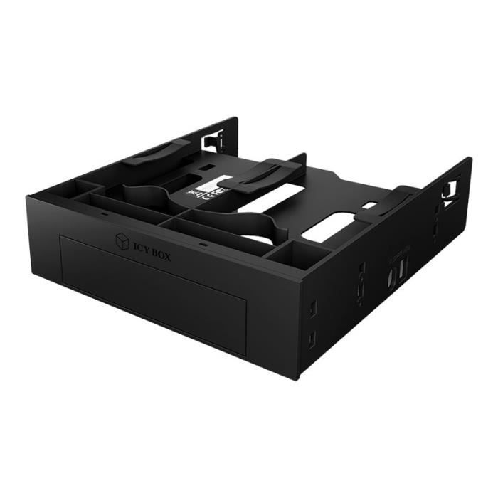 RaidSonic ICY BOX IB-5251 - Adaptateur pour baie de stockage - 5,25 pouces vers 1 x 3,5 pouces et 2 x 2,5 pouces - noir