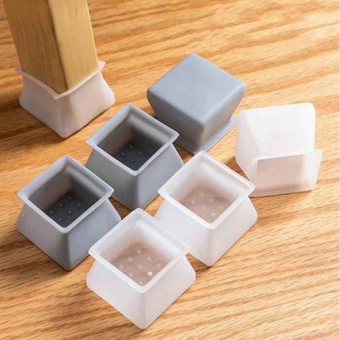 8 Pcs Silicone Meubles Jambe Protection Couverture Table Pieds Pad Protecteur De Sol Carré pour La Maison
