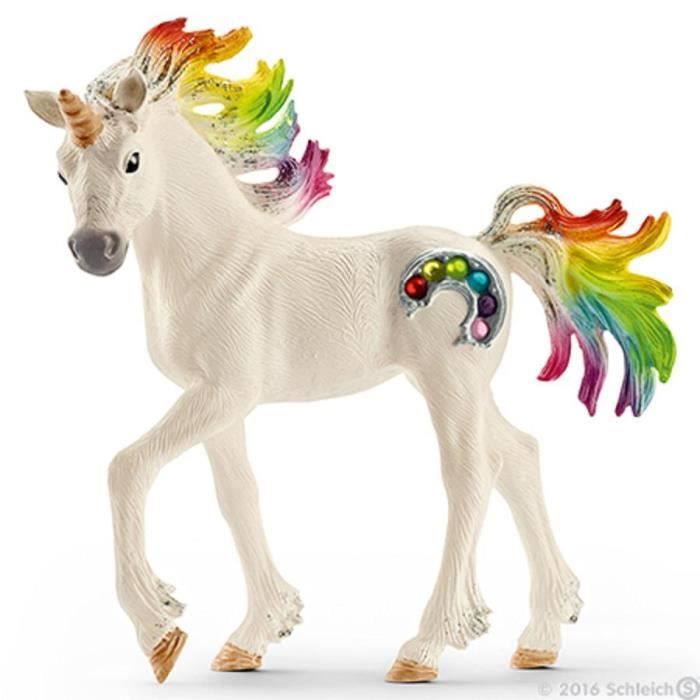 Schleich Figurine 70525 - Bayala Elf Monde des Elves - Licorne arc-en-ciel, poulain