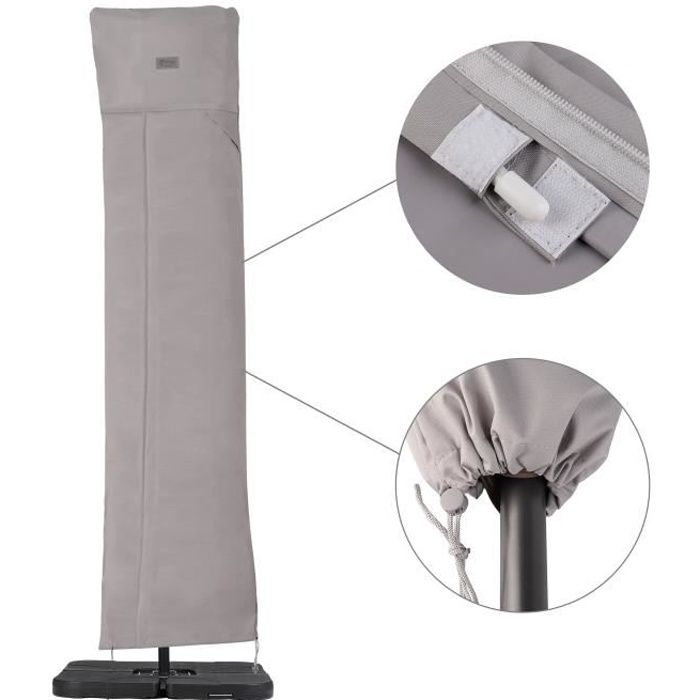 Sekey Housse de Protection pour parasols en porte-à-faux, Gris clair