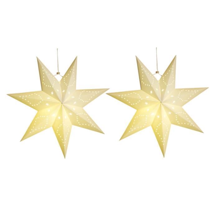 2 PIÈCES Abat-Jour Chic Creux Étoiles En Forme de Papier Pendentifs pour Noël D'anniversaire MANGEOIRE - TREMIE