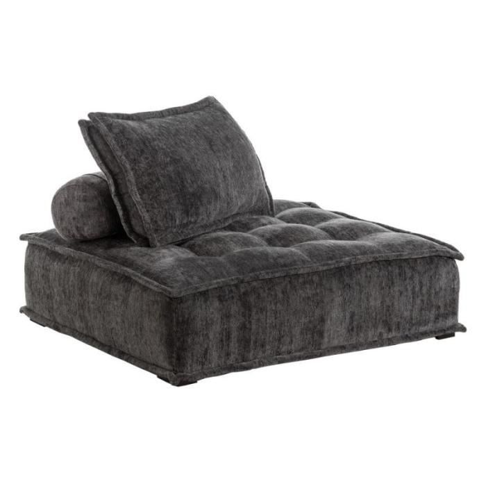 Fauteuil de sol Tissu gris foncé - AMADORA - L 120 x l 120 x H 40