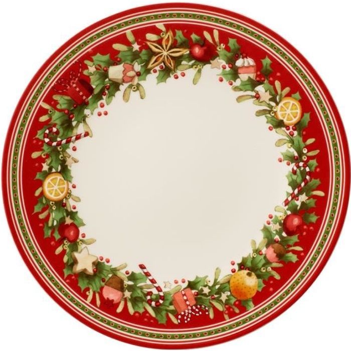 Villeroy & Boch 14-8612-2621 Assiette Plate Porcelaine Rouge 29,2 x 29,2 x 8,5 cm