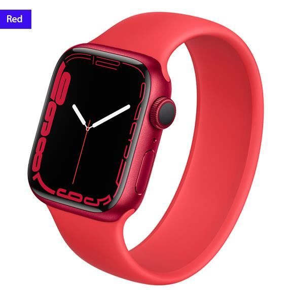 CONNECTEUR DE BRACELET ,Red-38mm 40mm 41mm-XS--Boucle Solo pour Apple Watch, bracelet élastique en Silicone, 44mm 40mm 45mm 41mm 38m