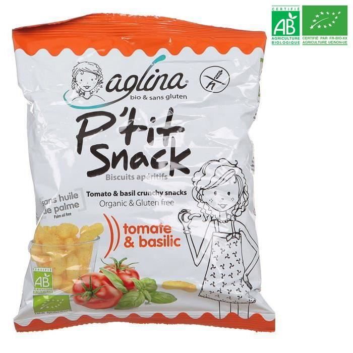 AGLINA Gateaux apéritif P'tit snack Tomate basilic - Bio - 45g