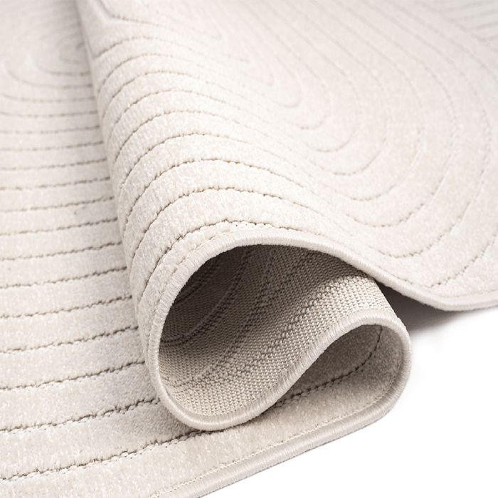Tapis de Salon Moderne - THE CARPET - Santo Plus - Crème - Rond 160 cm