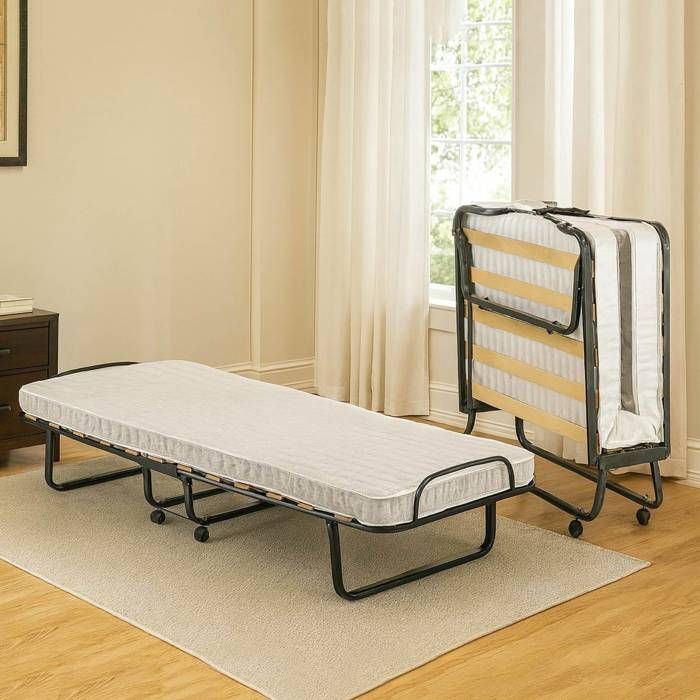 Lit pliant Dparis - Dmora - En bois - Blanc 190x80h37 cm