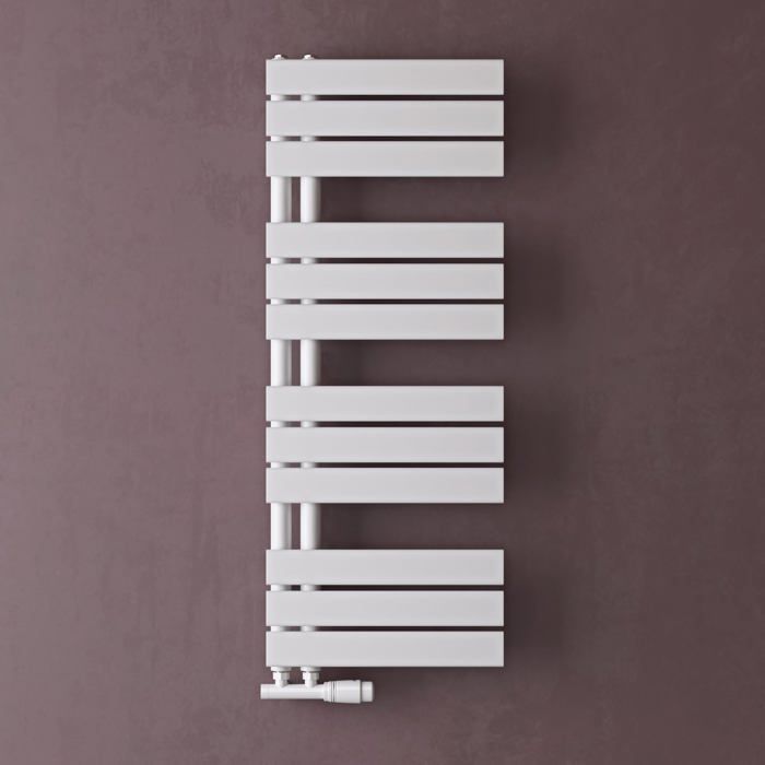 doporro Radiateur de Salle de Bain Sèche-Serviette 104x40cm Radiateur à Eau Chaude ou Électrique Blanc Sèche-Serviettes Design FN