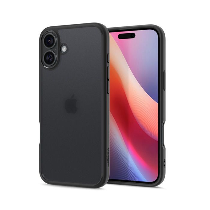 Coque Spigen Ultra Hybrid pour iPhone 16 (Noir givré)