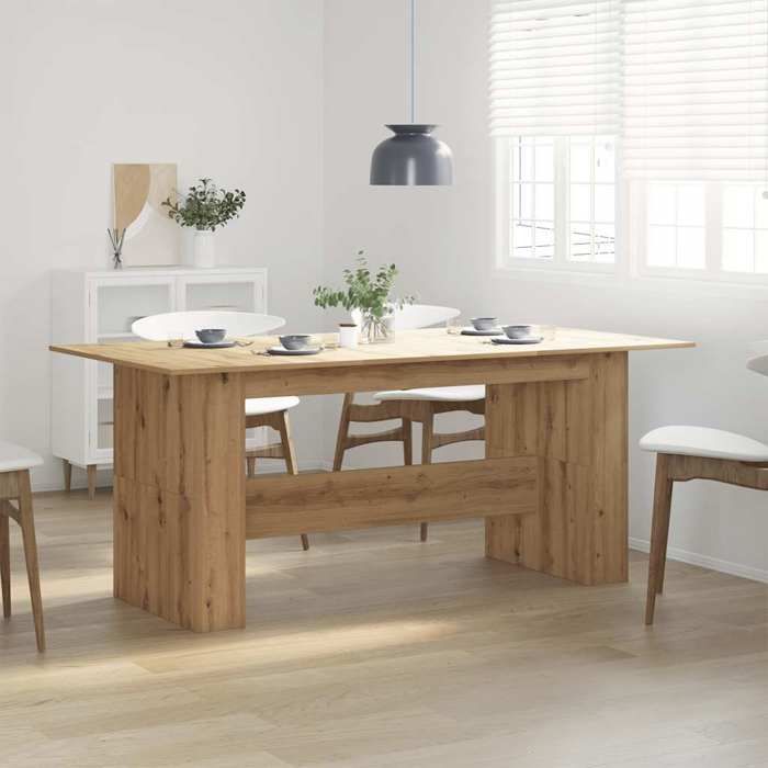 Table à Manger Alix 160cm Bois Et Métal - Pied Araignée Noir | Pour 8 Personnes | Style Industriel