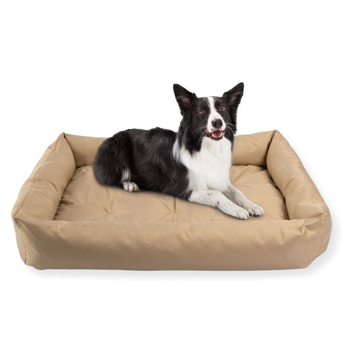 Comparer les prix de Lit pour Chien Panier Coussin Canapé M 95x75 cm Grande Taille Beige PET ZEN Étanche Lavable