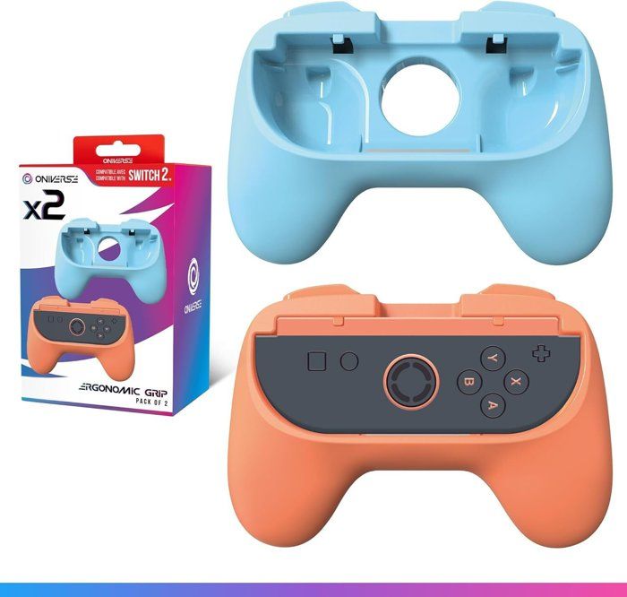 Pack de poignées compatible avec Nintendo Switch 2 Oniverse Kit de 2 grips confort pour Joy Con poignées ergonomiques