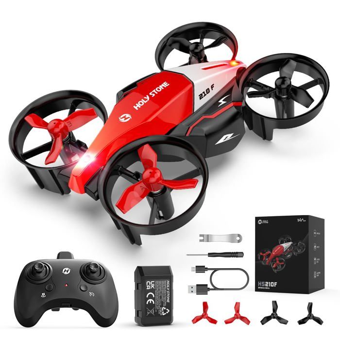 Mini Drone Holy Stone HS180 Avec Lumières LED - 3 Batteries, 21 Min De Vol, Pour Enfants 6-12 Ans - Cadeau Fun