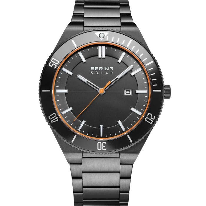 Bering 14443-779 Montre Homme Montre Solaire 43mm 10ATM Grey