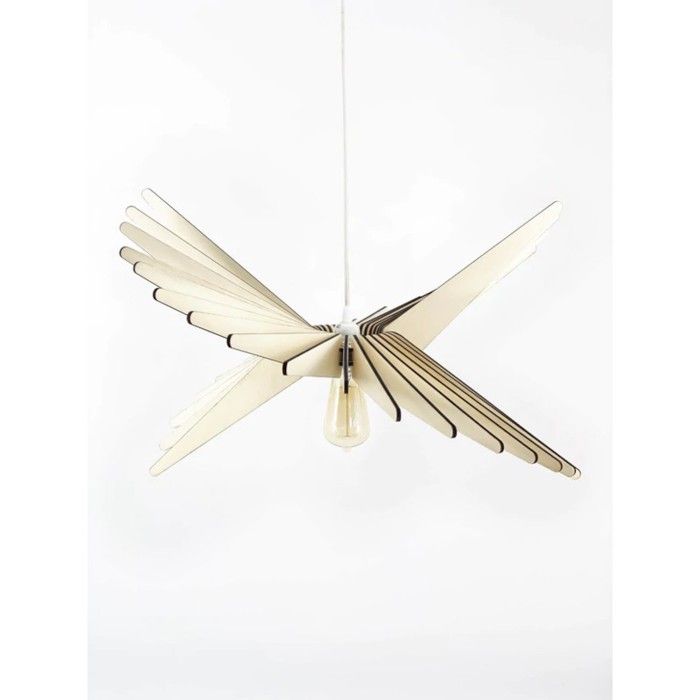 Suspension Led bois 65 cm - Atelier Loupiote - Albatros