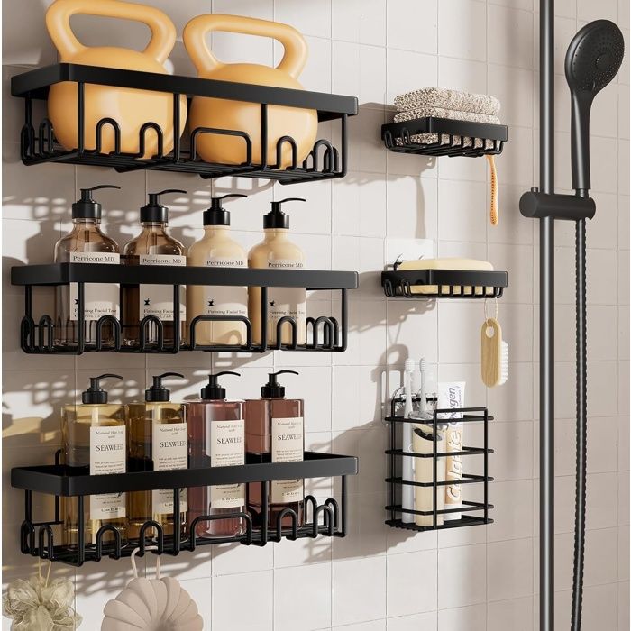 Etagère De Douche D’Angle, Etagère De Salle De Bain Sans Forage Panier