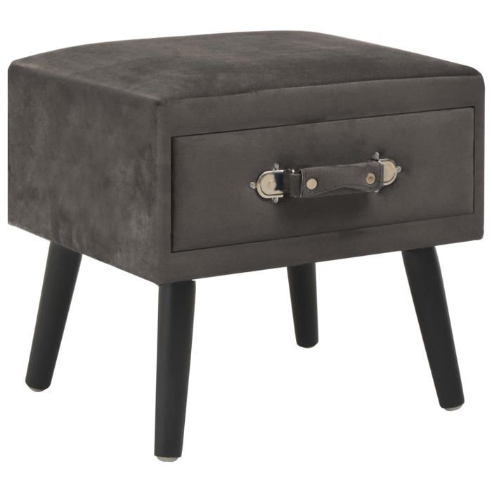 “Winter SaleTOP Armoire de lit Gris - Tables de chevet 2 pcs Gris 40x35x40cm Velours PRO68132
