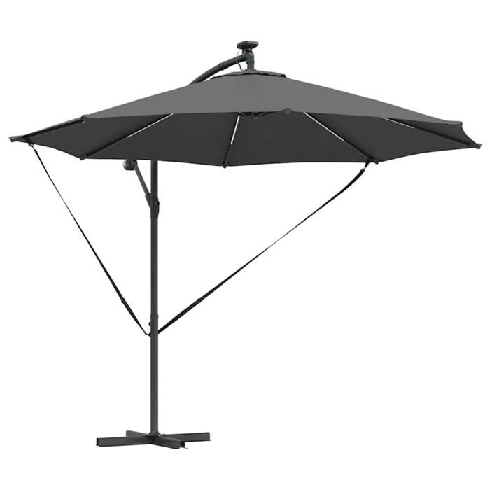 vidaXL Parasol banane à mât déporté 294 x 294 x 248 cm - vue 8