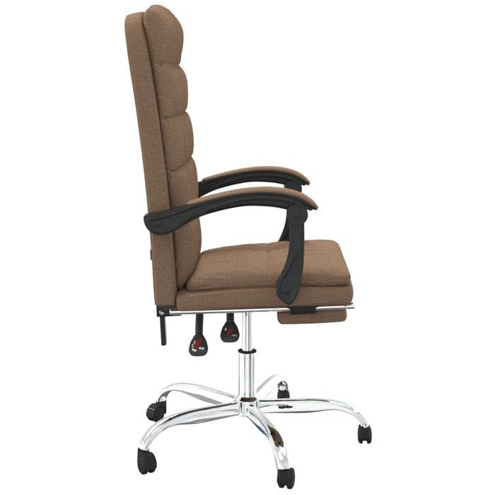 Fauteuil Ergonomique - Brun - Chaise inclinable de bureau - 1 PLACE - Marron Tissu 63x56x(112.5-122) cm F238