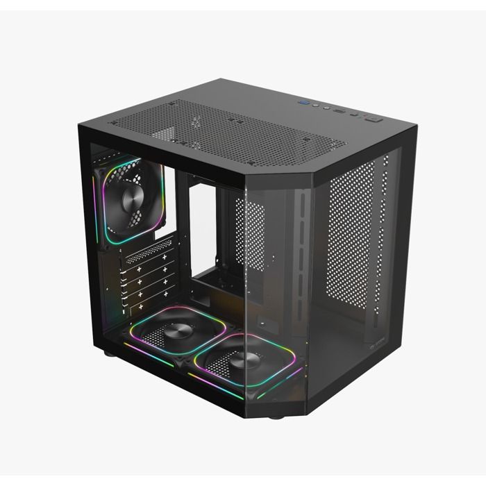 Tour PC ProGaming Alma Negra Cube Tower Micro ATX Mini ITX 3 Ventilateurs ARGB