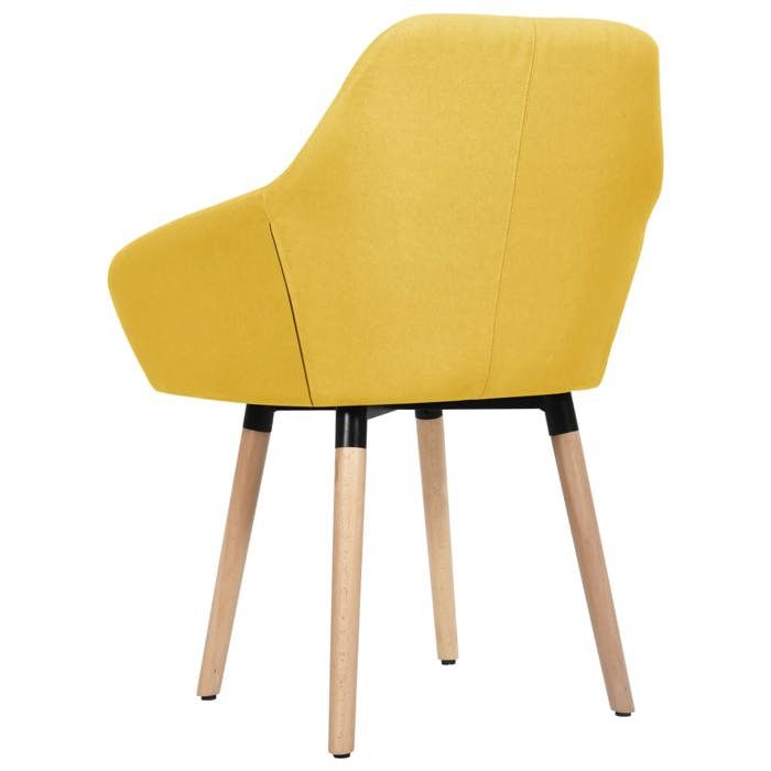 Confortable Chaises à manger (2 pcs) Applications larges 110 kg par siège jaune tissu__19524