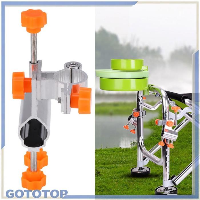 GOTOTOP pince de support de canne à pêche Support de canne à pêche en alliage daluminium Durable support de pince sport materiel