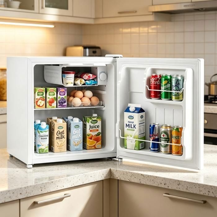 Mini Réfrigérateur Silencieux 46L avec Compartiment Congélateur COSTWAY-5 Températures Réglable-Porte Réversible Étagère Amovible Mini Réfrigérateur Silencieux 46L avec Compartiment Congélateur COSTWAY-5 Températures Réglable-Porte Réversible Étagère Amovible