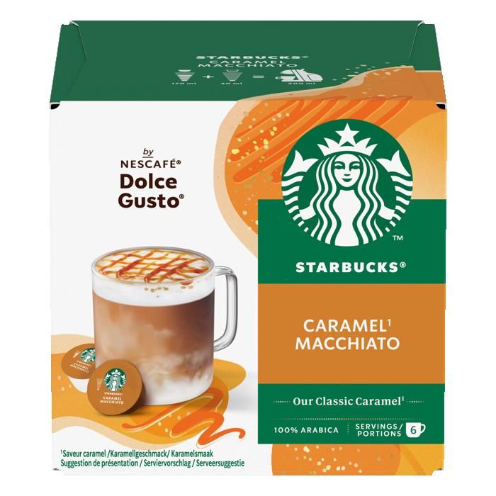 STARBUCKS BY DOLCE GUSTO CARAMEL MACCHIATO (12 capsules) 6 boites - 72 capsules STARBUCKS BY DOLCE GUSTO CARAMEL MACCHIATO (12 capsules) 6 boites - 72 capsules