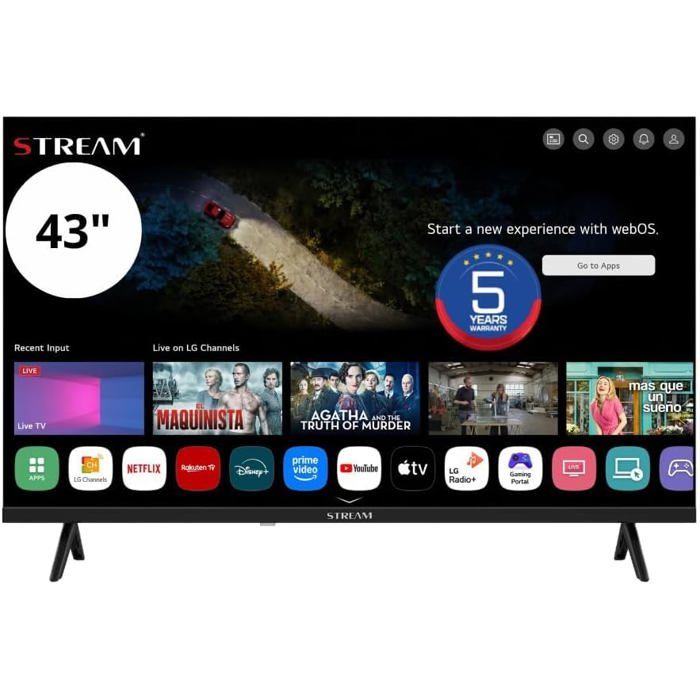 LG Smart TV 43 Pouces Full HD WebOS 8.3 HDR10 Sans Cadre Magic Remote LG ThinQ AI Mode Hôtel Modèle WSTRF4326TEX