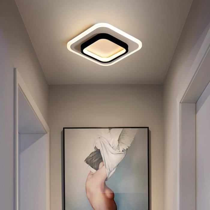 Plafonnier LED moderne - Luminaire lumineux polyvalent pour couloir vestiaire et balcon (Blanc 1 pièce)