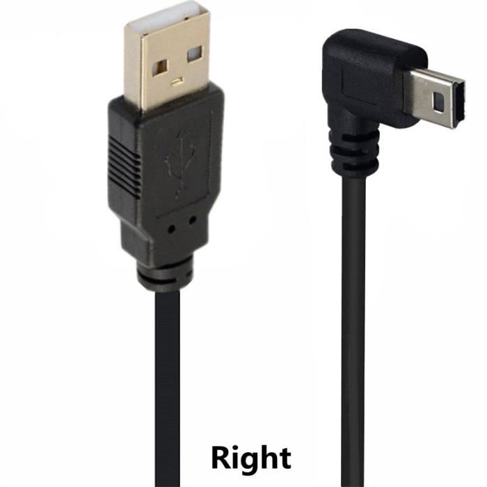 Câble Micro USB 90° JuicEBitz - Charge Rapide 20AWG, Longueurs 0.5 à 5m, Garanti 18 Mois
