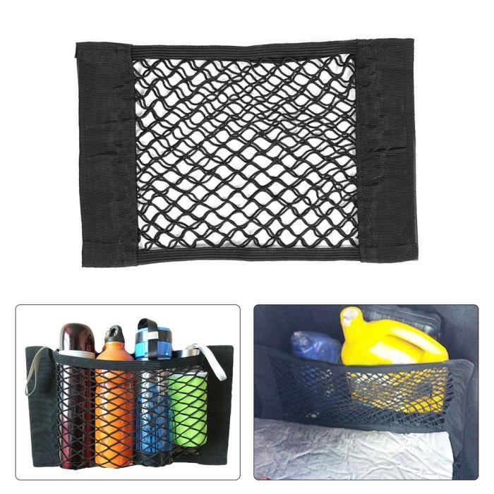 Filet De Rangement Coffre Voiture - Extensible 105x55cm - Maille élastique Avec Crochets Et Autocollants