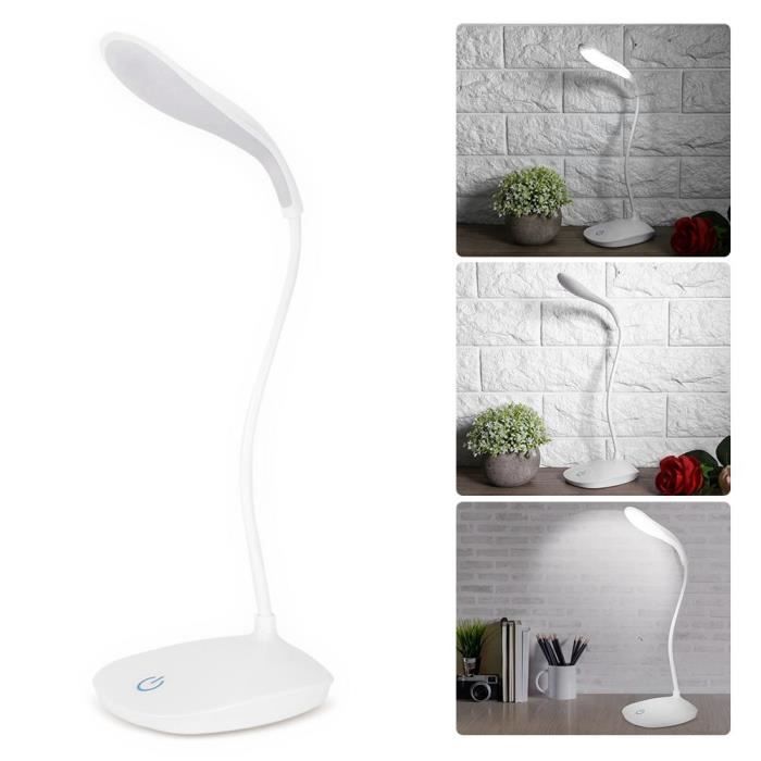 Ashata lampe de bureau Lampe de lecture de nuit à interrupteur tactile à intensité variable à LED