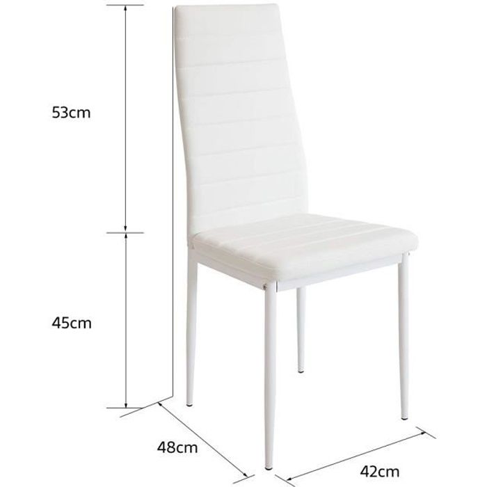 BUL LOT DE 4 BLANC CHAISE DE SALLE A MANGER - Tabouret Haute Qualité