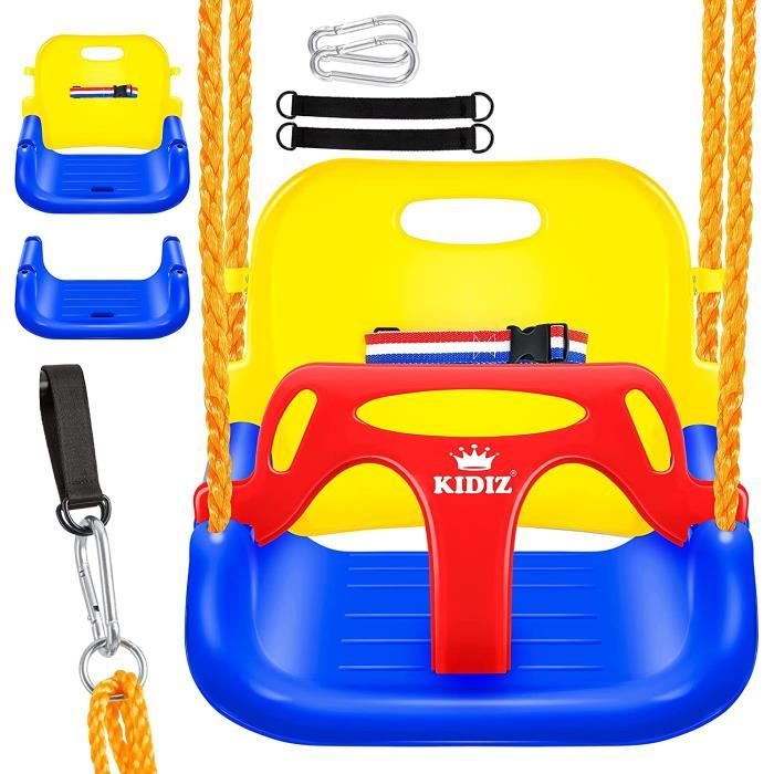 ® Balançoire pour bébés Balançoire pour Enfants 3 en 1 Siège pour bébés réglable Siège de balançoire évolutif Balançoire de Ja[694]