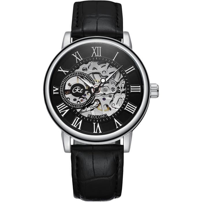 Montre MINOIR Vertus Automatique Squelette – Cadran Vert, Boîtier Noir Acier, Neuve De Stock