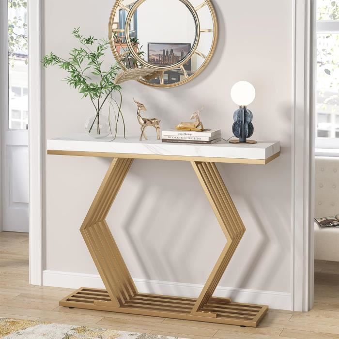 Tribesigns Console Meuble, Table Console Blanche Meuble, 108 x 30 x 90 ...