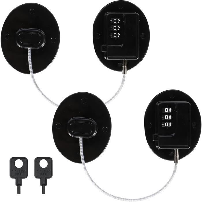 2Pcs Verrou de Réfrigérateur Avec CodeCadenas FrigoBloque Porte FrigoSerrure FrigoPour Réfrigérateur Portes et